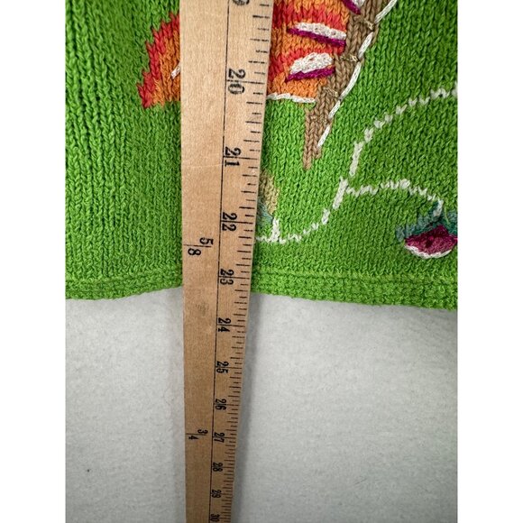 VTG David Brooks‎ ramie blend embroidered floral cardigan sz S - Picture 7 of 7